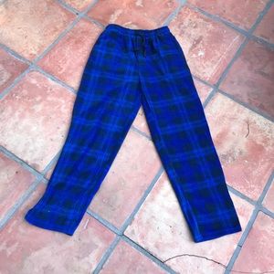 Perry Ellis Blue Plaid Pajama Sweat Pants